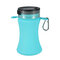 BPA Free Collapsible Silicone Waterproof Sports Water Bottle Bag Clip Foldable LED Light Cup - Blue