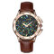 Luxury Womens Watches Flower Case Kaleidoscope Shining Dial Genuine Leather Lady Quartz Watches - Brown