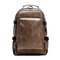 Men Business PU Leather Solid Backpack Casual Computer Bag - Brown