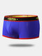 Men Cotton Striped Belt Boxer Briefs Soft Contour Pouch Underwear - Blue