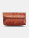 Vintage Brush color Faux Leather 6.5 Phone Bag Clutch Bag Wallet Storage Bag - Brown