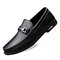 Season Men's Shoes Leather New Men's Casual Business Shoes Soft Bottom Breathable Youth Sets Of Feet Wild Shoes - Black