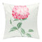 Imitation Silk Cushion Cover Green Leaf Flowers Waist Pillow Case Home Car Sofa Decor - #3