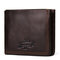Genuine Leather Short Zipper Wallet Coin Bag For Men - Coffee