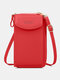 Women Multi-card Slots 6.5 Inch Phone Bag Crossbody Bag Shoulder Bag - Red