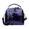 Patent Leather Crocodile Pattern Handbag Shell Solid Leisure Crossbody Bag - Blue