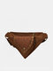 Mulheres Nylon Tecido Vintage Triângulo Cintura Bolsa Moda Telefone Multifuncional Bolsa Crossbody Bolsa - Castanho