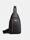 Men Outdoor Riding Multifunction USB Charging Earphone Hole Crossbody Bag Chest Bag - Black