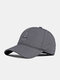 Men Cotton Thickened Built-in Ear Protection Letter Number Embroidery Stitching Casual Warmth Baseball Cap - Gray