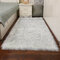 120x60cm Faux Wool Plush Rug Soft Shaggy Carpet Home Floor Area Mat Decoration - white＆grey