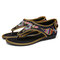 Colorful Handmade Stitching Comfort Clip Toe Women Hawaiian Flat Sandals - Black