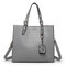Women Crocodile Pattern Tote Handbag Solid PU Leather Crossbody Bag Casual Shoulder Bag - Gray