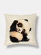 1 PC Linen Panda Winter Olympics Beijing 2022 Decoration In Bedroom Living Room Sofa Cushion Cover Throw Pillow Cover Pillowcase - #02