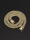 Alloy Ins Hip Hop Diamond-studded Cuban Chain Necklace - Gold