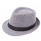 Mens Vintage British Style Gentleman Panama Fedora Hat Outdoor Sunshade Jazz Caps - white＆red