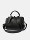 JOSEKO Women's Faux Leather Casual Simple Soft Leather Tote Shoulder Crossbody Bag - Black