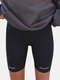 Женские хлопковые эластичные черные байкерские шорты с дышащими буквами Спортивные трусики - Черный