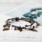Vintage Charm Bracelet Wax Rope Ceramics Leaves Small Bell Charm Bracelet Ethnic Jewelry for Women - #6