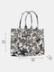Natural Canvas Plants Animals Embroidered Comfy Stylish Design Handbag Shopping Bag - L
