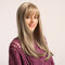 20 Inch  Mixed color Hair WigNeat Bangs Long Straight Hair Wig Vertical Natural Supple Hair Wig - 20 Inch