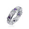 Fashion Simple Style Zirconia Inlay Knot Pattern Ring Gift for Women - Purple