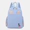Women Waterproof Cartoon Casual Backpack School Bag - Light Blue 1