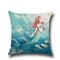 人魚スタイルのリネン枕カバーの家の生地のソファーの地中海クッションカバー - ＃1