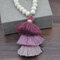 Bohemian Hit color Three-layer Stereoscopic Tassel Pendant Necklace Handmade Wooden Beaded Long Sweater Chain - Purple