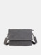 Menico Men Artificial Leather Casual Large Capacity Waterproof Messenger Bag Thin Crossbody Bag - Gray