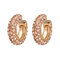 Vintage Rhinestone Earrings Type C Alloy Ear Drop Bohemian Jewelry for Women - Champagne