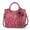 Brenice National Style Retro Floral Crossbody Bag Handbag For Women - Rose Red