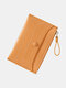Women Faux Leather Fashion Multi-Compartments Multifunction Slim Short Wallet Coin Purse - Orange