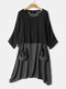 Polka Dot Irregular Two Pieces Dress For Women - Black