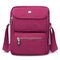 Women Nylon Travel Passport Bag Crossbody Travel Bag Waterproof Double Layer Shoulder Bag - Wine Red