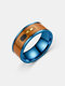 1 Pcs NFC Function Send Message Quick Starts Application Smart Ring Geometric Pattern Stainless Steel Men's Ring - Blue