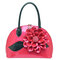 Women Fashion Elegant High Light Patent Leather Waterproof Small Shoulder Bag Handbag - Red & Rose