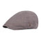 Men's Vintage Casual Beret Cap Breathable Lattice Cotton Cap Outdoors Hat - Light Grey