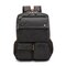 Men Multi-pocket Canvas Casual Shoulder Bags Large Capacity Backpack Travel School Sports Bags - Black