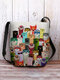 Женская фетровая сумка через плечо с разноцветными мультфильмами и животным принтом Сумка - Серый