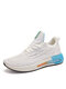 Men Knitted Fabric Breathable Air-cushion Sole Sport Casual Sneakers - White