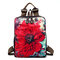 Brenice Cowhide National Flower Handbags Multifunction Shoulder Bags Backpack - 10
