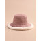 Lindo Soft Pescador Sombrero Lavabo de pana Sombrero Invierno cálido Sombreros - Rosado