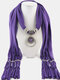 Vintage Multi-ring Resin Pendant Tassel Dacron Alloy Shawl Scarf Necklace - Purple