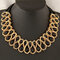 Luxury Women's Colorful Crystal Gold Exaggerated Bib Necklace Gift - Black