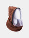 Men & Women Detachable Keep Warm Dustproof Zipper Neck Protection Knitted Face Mask Scarf - Brown