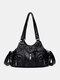 Women Vintage Soft Leather Shoulder Bag Handbag Tote - Black