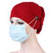 قبعة صغيرة قبعة علاج كيميائي متعدد الألوان ، آذان قابلة للتثبيت ، مضادة للأرجل - أحمر