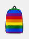 Women Nylon Colorful Cartoon Rainbow Large Capacity Backpack - 10