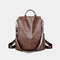 Women Multi-function Anti-theft Backpack Purse  - Coffee