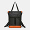 Women Multifunction Patchwork School Bag Waterproof Travel Backpack - Black